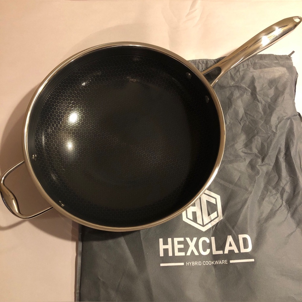 HexClad 12-Inch Wok Hybrid Nonstick Cookware Stay Cool Handle